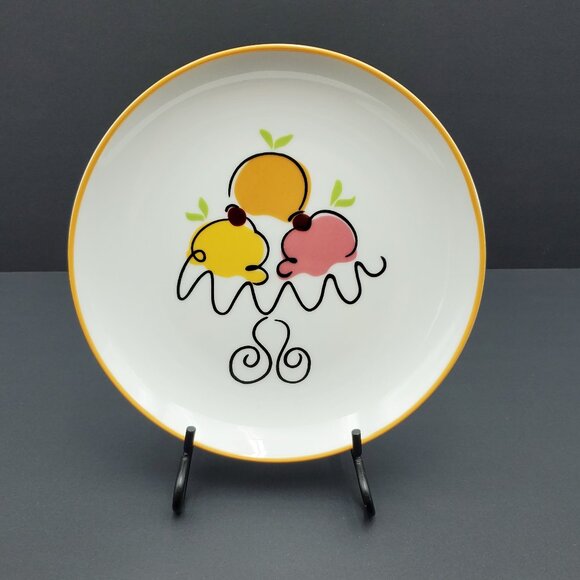 Department 56 Ice Cream Sundae Dessert Plates Ice Cream Parlor Cake Plates - Picture 2 of 6